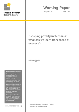 Escaping Poverty in Tanzania: What Can We Learn from Cases of Success?