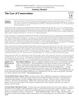 The Law of Consecration