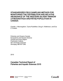 Hybognathus Argyritis) Population in Canada