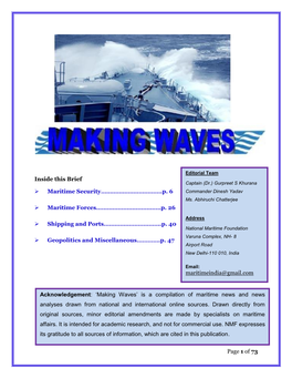 Page 1 of 73 Inside This Brief Maritime Security……………………………