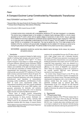 A Compact Excimer Lamp Constructed by Piezoelectric Transformer