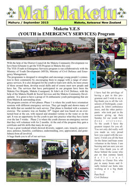 Maketu Y.E.S (YOUTH in EMERGENCY SERVICES) Program