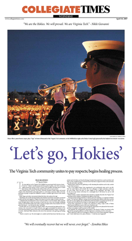 COLLEGIATETIMES WEDNESDAY April 18, 2007 “We Are the Hokies