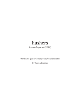 Hushers for Vocal Quartet (SSMA)