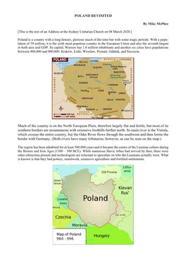 POLAND REVISITED Much of the Country Is on the North European