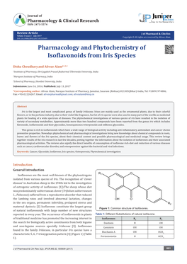 Pharmacology and Phytochemistry of Isoflavonoids from Iris Species