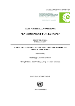 “Environment for Europe”