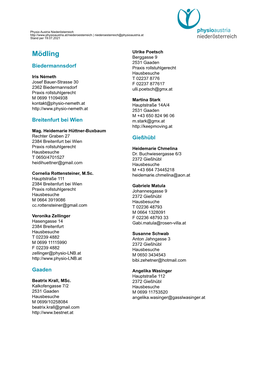 Freiberuflichen Liste Mödling