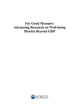 For Good Measure: Advancing Research on Well-Being Metrics Beyond GDP
