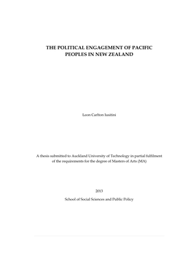 The Political Engagement of Pacific Peoples in New Zealand