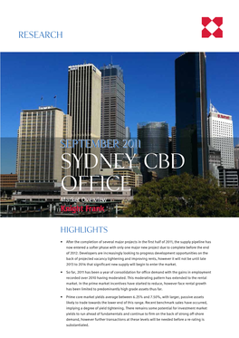 SYDNEY CBD OFFICE Market Overview