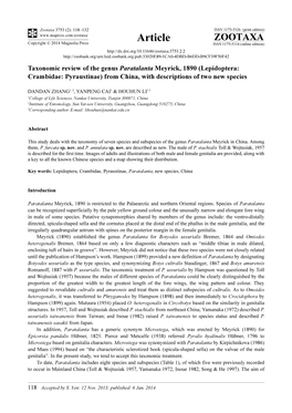 Lepidoptera: Crambidae: Pyraustinae) from China, with Descriptions of Two New Species