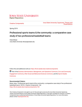 A Comparative Case Study of Two Professional Basketball Teams