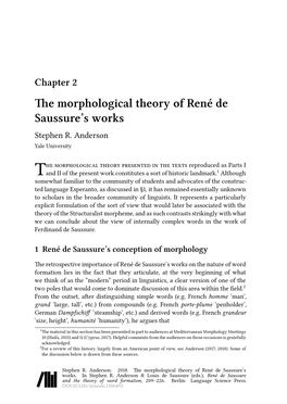 René De Saussure and the Theory of Word Formation, 209–226
