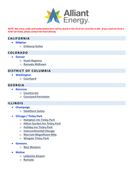 Hotel Credit Card Authorization Forms