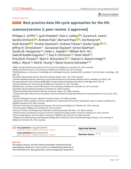 Best Practice Data Life Cycle Approaches for the Life Sciences[Version 2; Peer Review: 2 Approved]