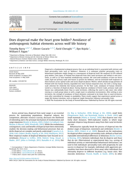 Avoidance of Anthropogenic Habitat Elements Across Wolf Life History