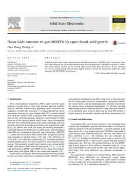 Planar Gaas Nanowire Tri-Gate Mosfets by Vaporâ