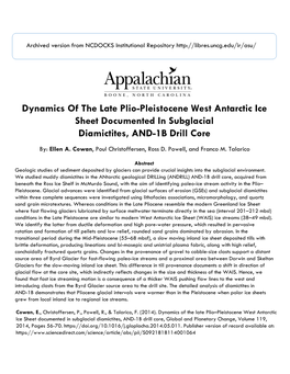 Dynamics of the Late Plio–Pleistocene West Antarctic Ice Sheet