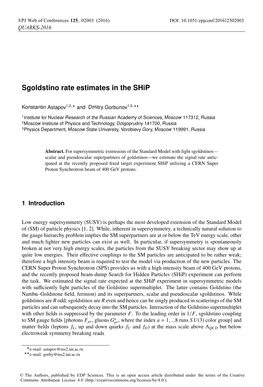 Sgoldstino Rate Estimates in the Ship