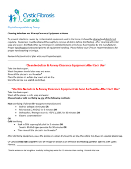 “Clean Nebulizer & Airway Clearance Equipment