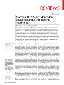 Dependent Autosomal and X Chromosome Imprinting