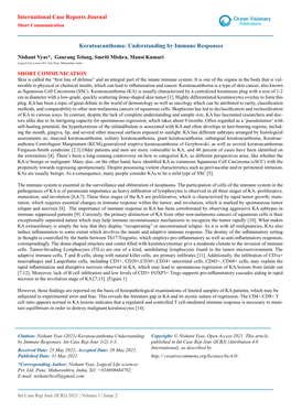 Keratoacanthoma: Understanding by Immune Responses International Case Reports Journal