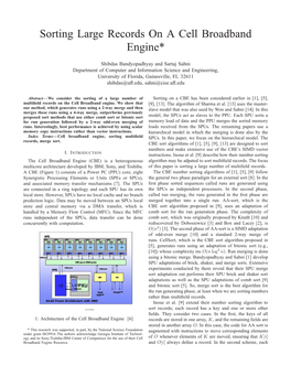 Sorting Large Records on a Cell Broadband Engine*