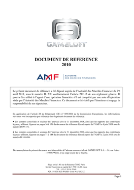Document De Reference 2010