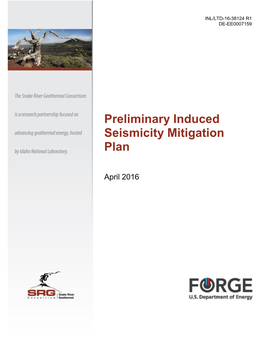 Preliminary Induced Seismicity Mitigation Plan