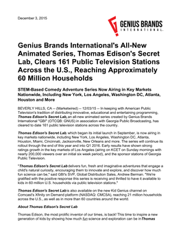 Genius Brands International's All-New Animated Series