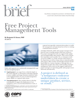 Issue Brief #11 Free Project Management Tools