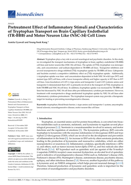 Pretreatment Effect of Inflammatory Stimuli and Characteristics