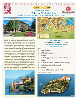 ITALIAN LAKES LAKE COMO U LAKE MAGGIORE U LAKE ORTA