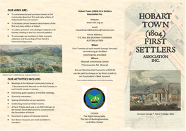 Hobart Town (1804) First Settlers Association