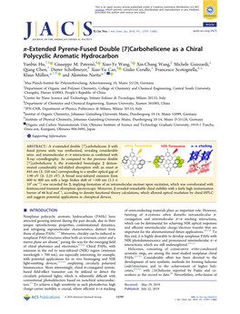 Π‑Extended Pyrene-Fused Double [7]Carbohelicene As a Chiral Polycyclic Aromatic Hydrocarbon † ‡ § † ∥ ⊥ Yunbin Hu, , Giuseppe M