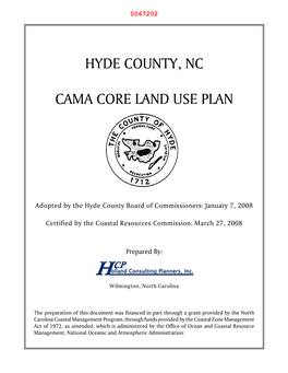 Hyde County, Nc Cama Core Land Use Plan