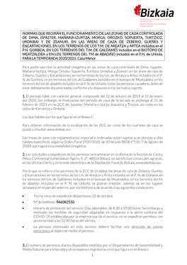 Normas Que Regirán El Funcionamiento De Las Zonas De Caza Controlada