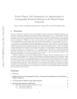 On Cryptanalysis Via Approximation of Cryptographic Primitives Relying on the Planted Clique Conjecture