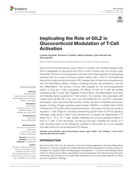 Implicating the Role of GILZ in Glucocorticoid Modulation of T-Cell Activation