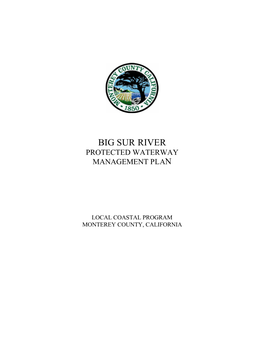 Big Sur River Protected Waterway Management Plan