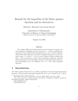 Bounds for the Logarithm of the Euler Gamma Function and Its Derivatives