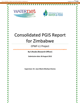 Consolidated PGIS Report for Zimbabwe CPWF‐L1 Project