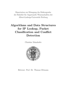 Algorithms and Data Structures for IP Lookup, Packet Classification And