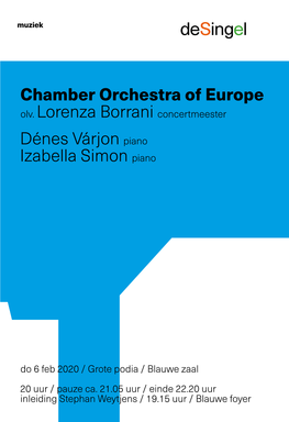 Chamber Orchestra of Europe Olv. Lorenza Borrani Concertmeester