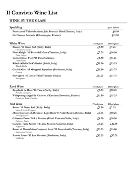 Il Convivio Wine List