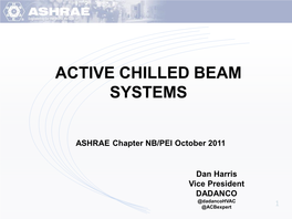 Active Chilled Beam Systems