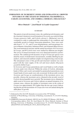 Downloaded from Brill.Com09/29/2021 09:58:02PM Via Free Access 102 IAWA Journal, Vol