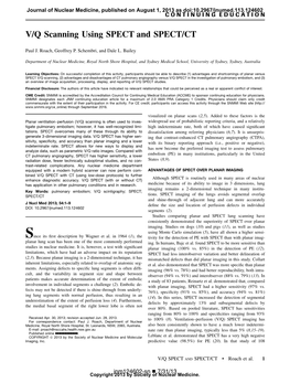 V/Q Scanning Using SPECT and SPECT/CT