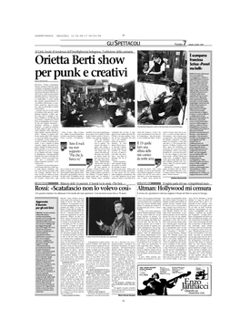 Orietta Berti Show Per Punk E Creativi